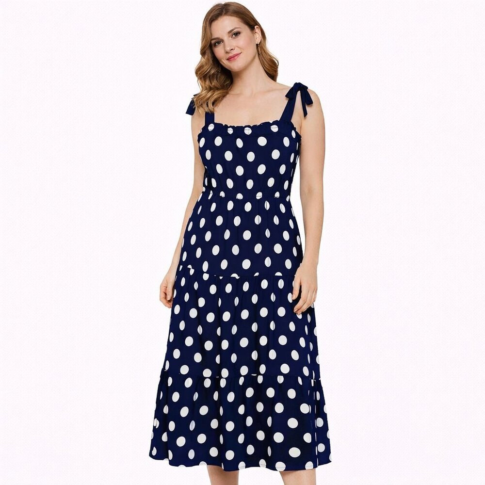 Monteau Los Angeles strap sharing top linen blend dress Size: S
